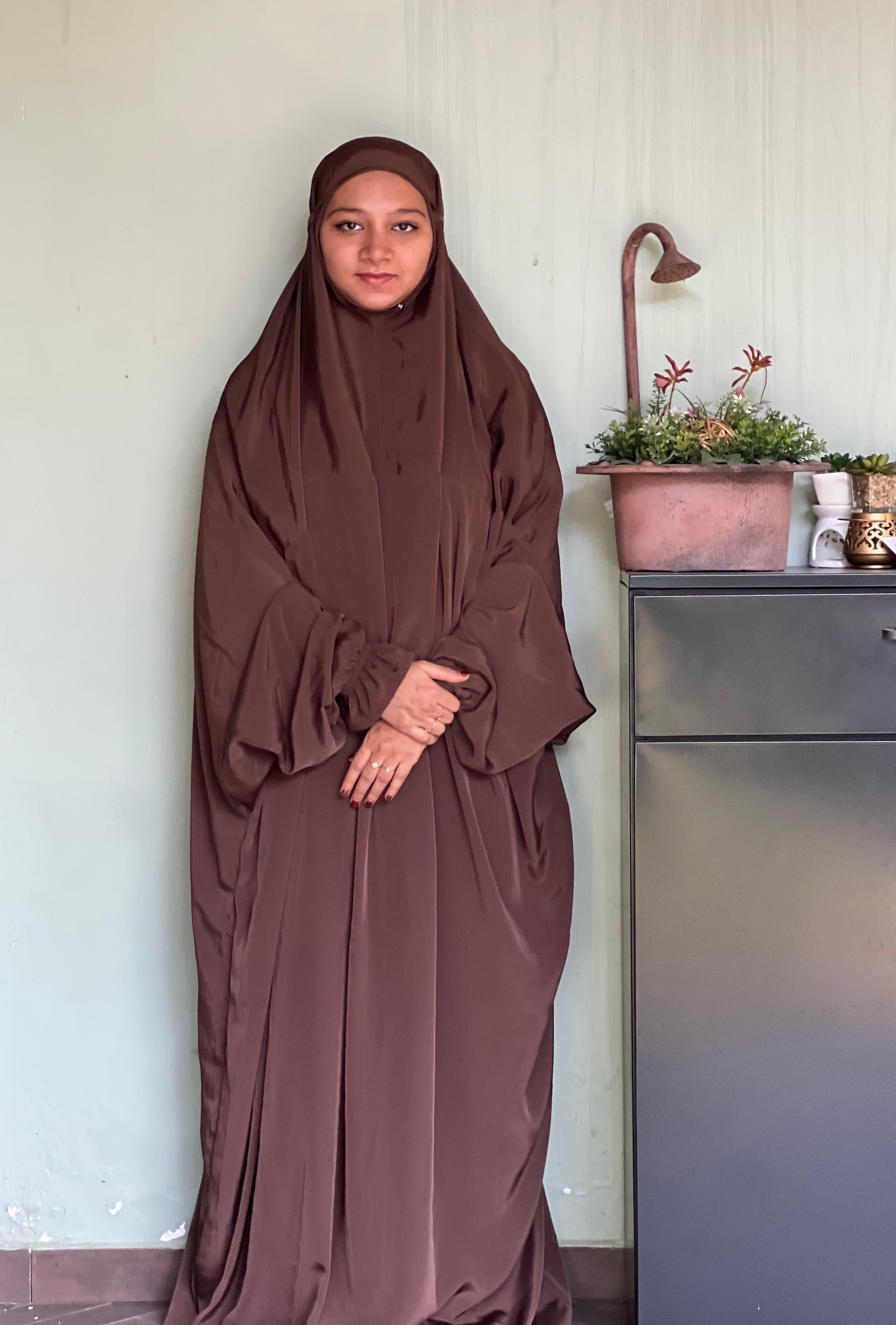 Brown luxe solid prayer dress