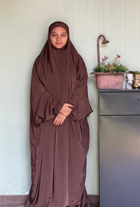 Brown luxe solid prayer dress