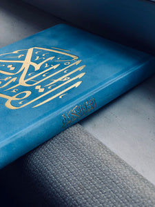 Aqua Blue Velvet Quran