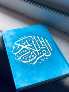 Aqua Blue Velvet Quran